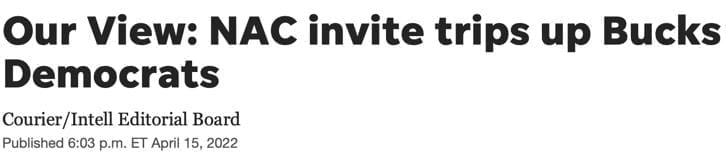 DA8B92B6 1191 4629 874F E670C6BCBD5F 4 5005 c - Bucks County Beacon - The Bucks County Courier Times Stumbles With Its NAC Editorial