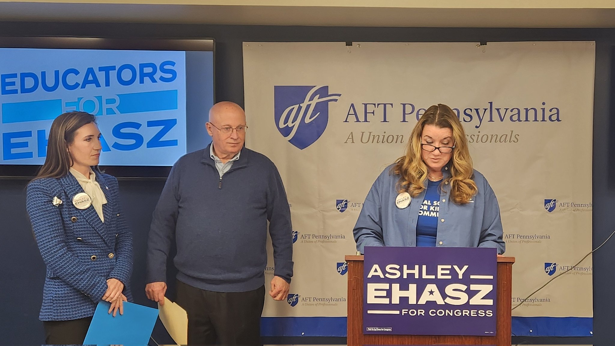 AFT NFT Support Ashley Ehasz - Bucks County Beacon - American Federation of Teachers Pennsylvania Endorses PA01 Democratic Congressional Candidate Ashley Ehasz