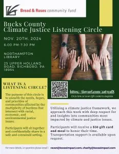 Strengthening Community Voices: Climate Justice Community Listening Event Coming to Bucks County