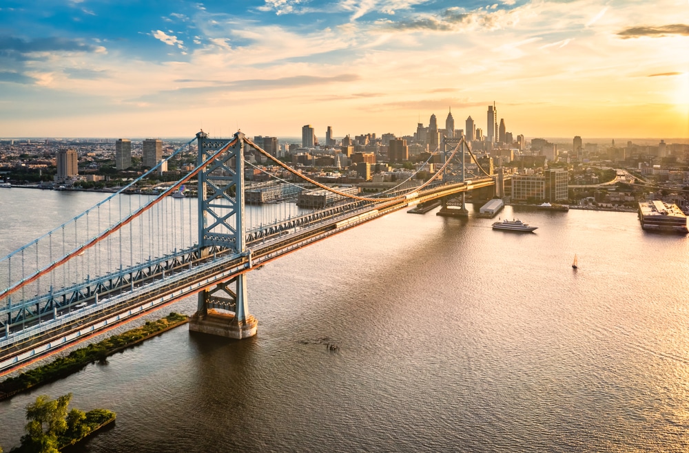 Delaware River Ben Franklin Bridge - Bucks County Beacon - Delaware River Basin Commission Warns Rising Sea Levels May Threaten Drinking Water for Philadelphia Region, Southern New Jersey