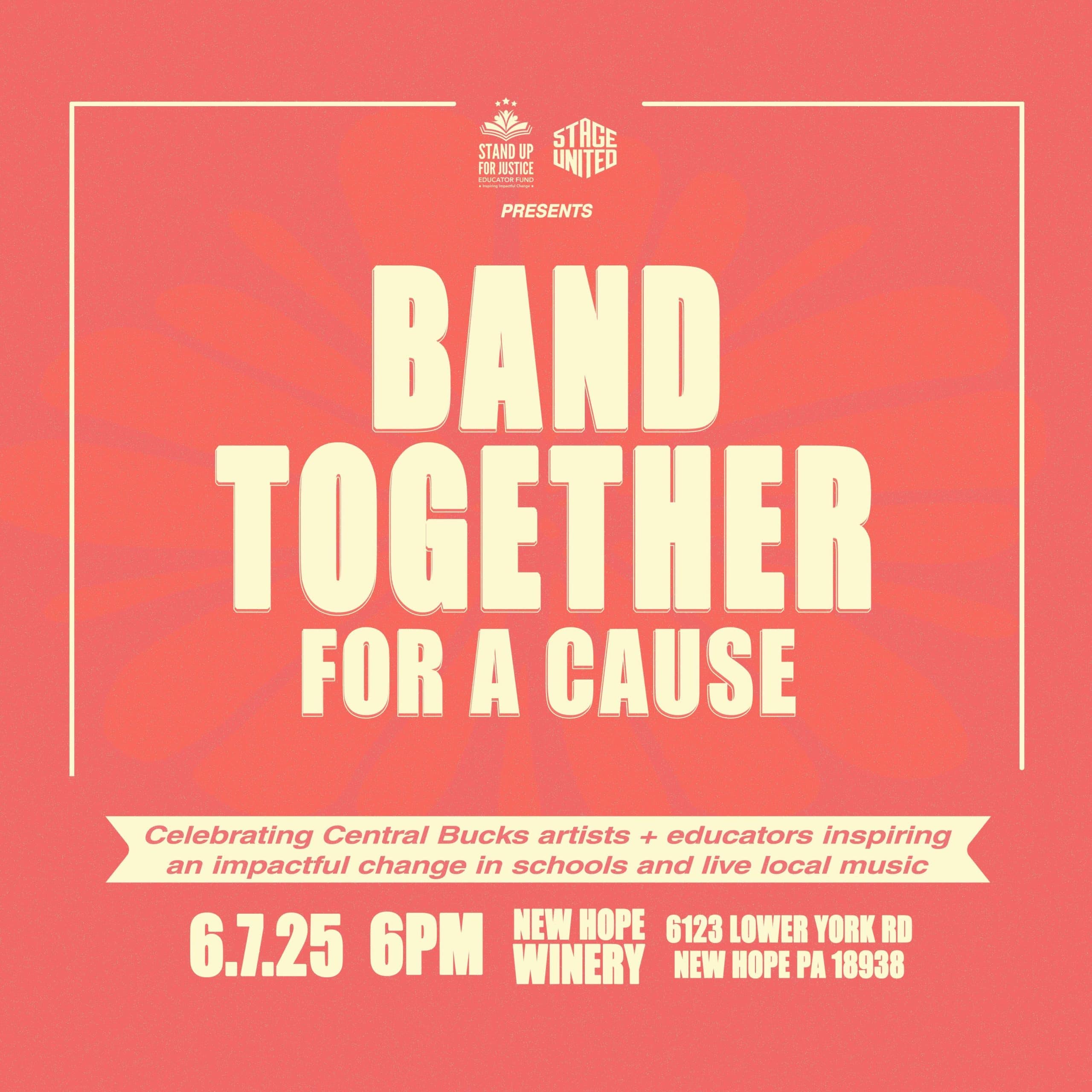 Band Together CBSD scaled - Bucks County Beacon - Justice Has Never Sounded So Good: Second Annual ‘Band Together For a Cause’ Coming to New Hope This Weekend
